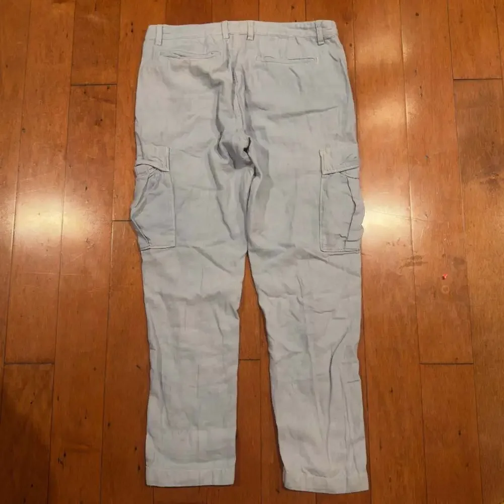 Banana Republic Linen-Blend Cargo Pants Light Blue Size 34x32